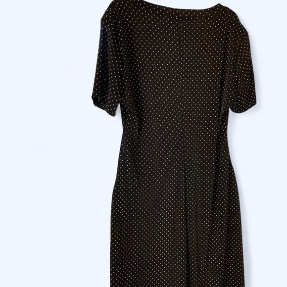 Black & white polka dot midi dress w short sleeves scoop neck Ronnie Nicole 6 - Picture 2 of 4